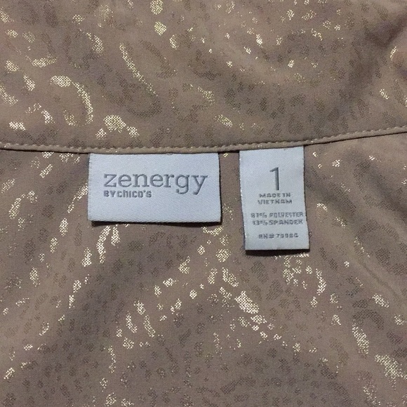 NEW Light Weight Zip Stretchy Tan Gold Jacket SZ 1 - Picture 5 of 7